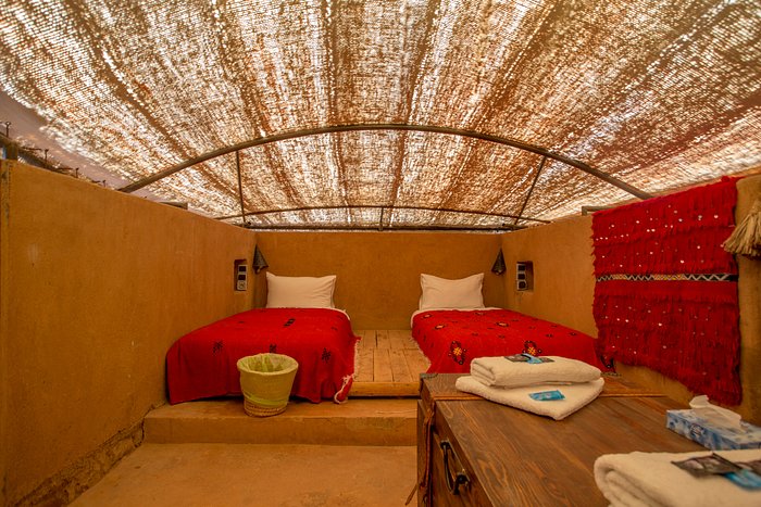 Lodge avec deux lits aux Terres d’Amanar